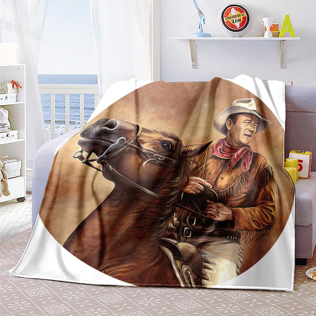1pc John Wayne's Art Painting blanket, al season lightweigh Poster blanket home office outdoor nap multifunc Poster blanketional blanket