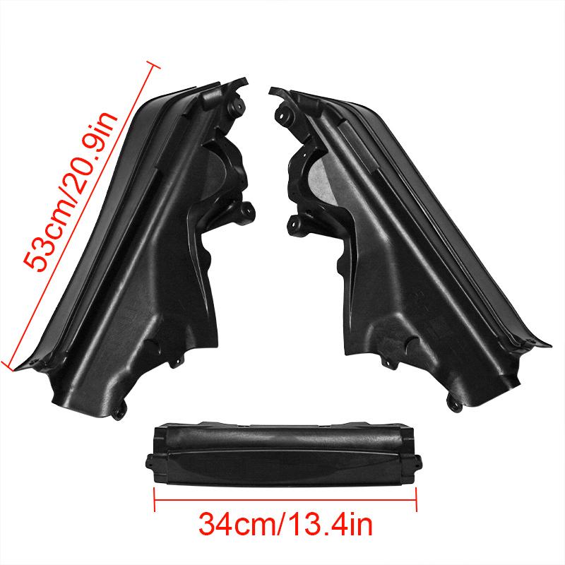 3pcs Car Engine Upper Compartment Partition Panel Set 51717169420 51717169421 51717169419 For BMW X5 X6 E70 Black Plastic