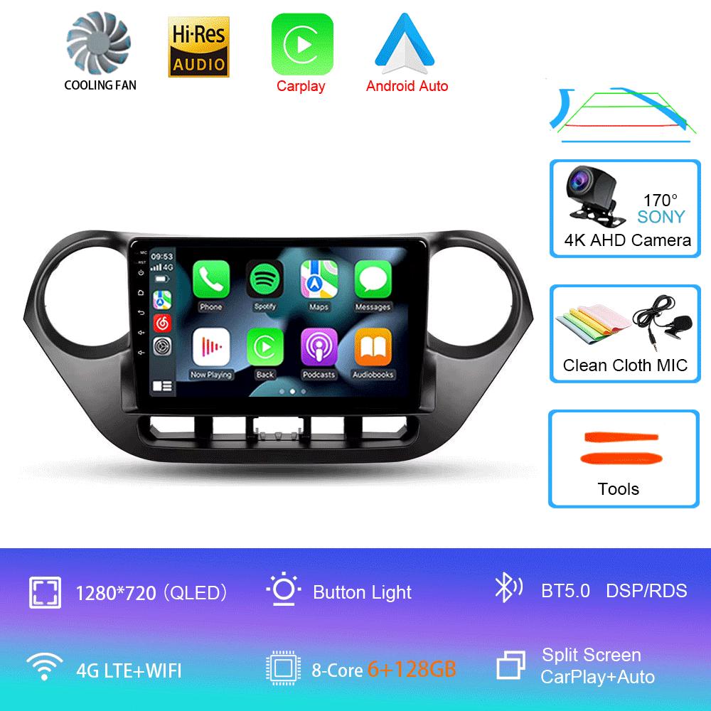 Автомобильный радиоприемник Android 14 Carplay Auto Multimedia Player для Hyundai I10 2013 - 2018 Навигация Авторадио GPS Стерео 2din Головное устройство