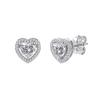 MOE38 925 Sterling Silver D Color VVS Moissanite Earrings Luxury Gold Heart Halo Stud With GRA Certificate Earrings for Ladies