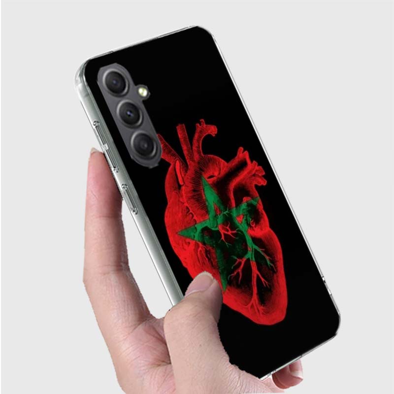Morocco Flag Soccer Phone Case For Samsung A16 A26 A36 A56 A17 A03S A04S A02S A05S A50S A30 A20 A70S A40 A21 Galaxy Note 20 10 9