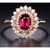 Factory Red Blue Zircon Copper Diamond Ring Popular Engagement Jewelry