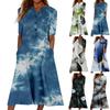 Женский летний повседневный цветочный (Градиент) Платье с коротким рукавом с принтом
