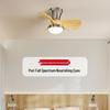 Retro Walnut Silence Ceiling Fan Light - French Mid-Century Style for Bedroom or Dining Room