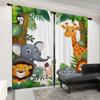 2 шт., Деревенский домик, медведь, олень, волк, животное, цифровая печать, занавески, люверсы, верхние шторы, гостиная, офис, украшение для дома
