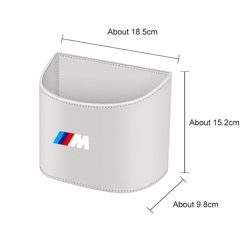 AAAOT1 For BMW M M3 M5 E36 E39 E46 E60 E90 E91 E92 F15 F30 X1X3 X5 Leather Car Storage Box Portable Door Hanging Bin,Backrest Trash can