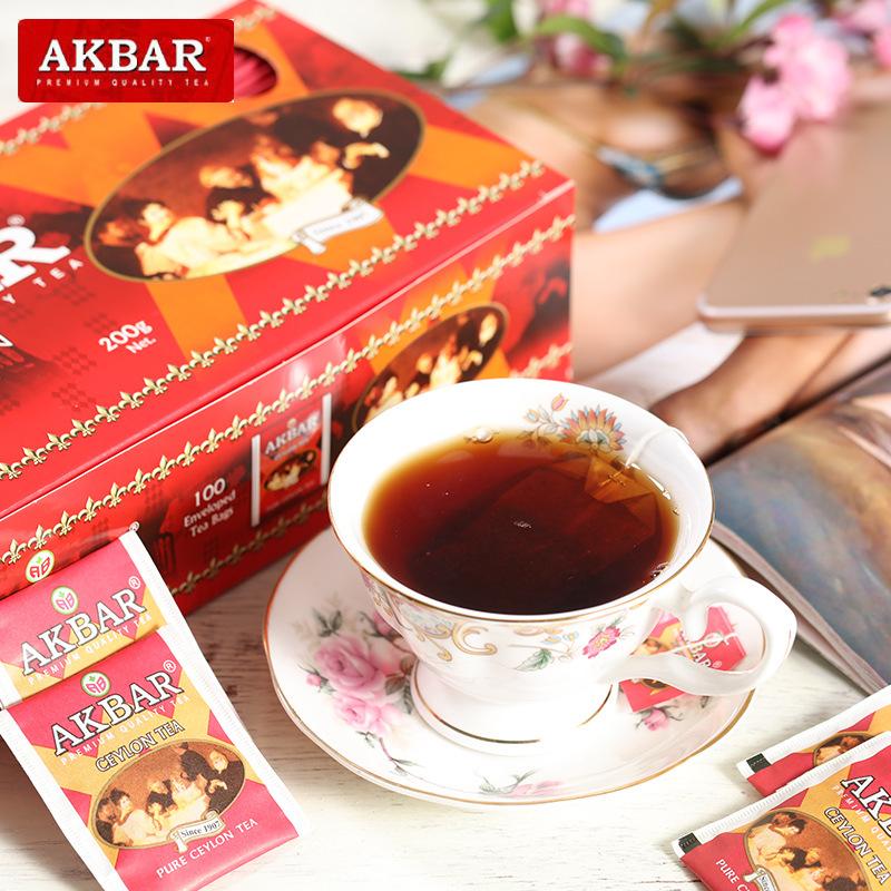 AKBAR Шри-Ланка пакетированный чай высокогорный отборный цейлонский черный зеленый чай 100 шт.