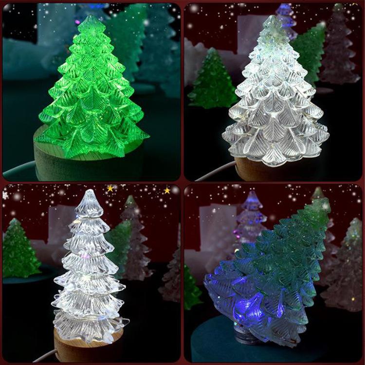 Форма для кристаллов своими руками, капельный клей, смола, 3D, рождественская елка, форма для свечей, рождественский стол, украшения, зеркальная силиконовая форма