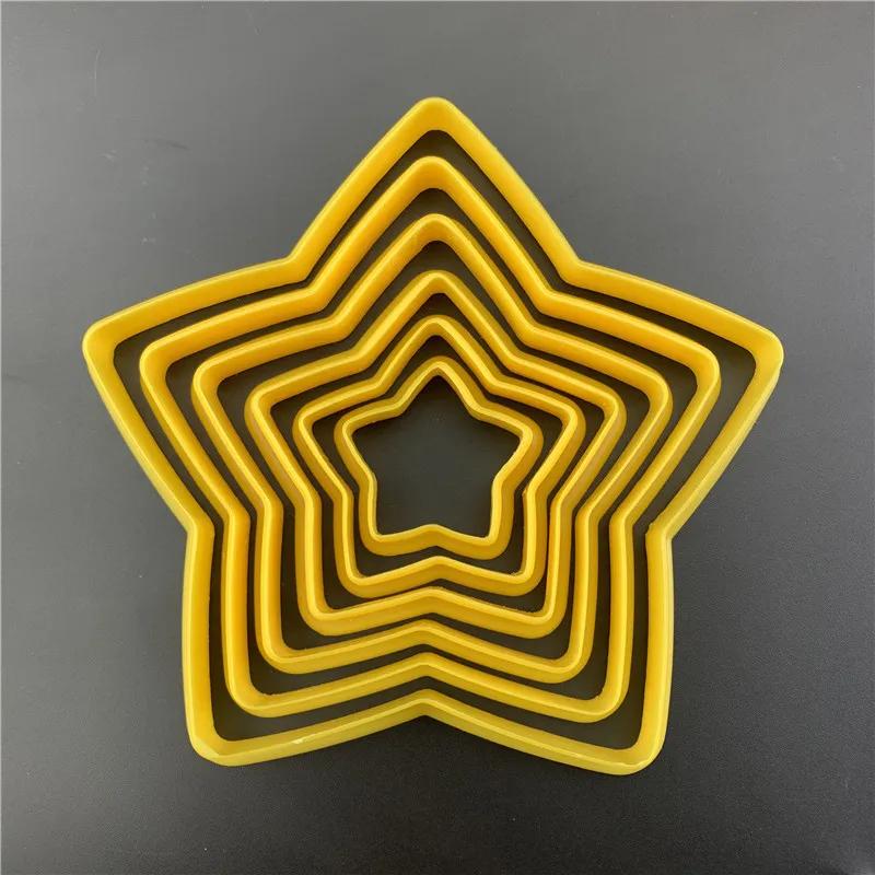 6 шт./набор 3D DIY пентаграмма рождественская елка печенье формочки набор инструментов для выпечки на Рождество набор формочек для печенья