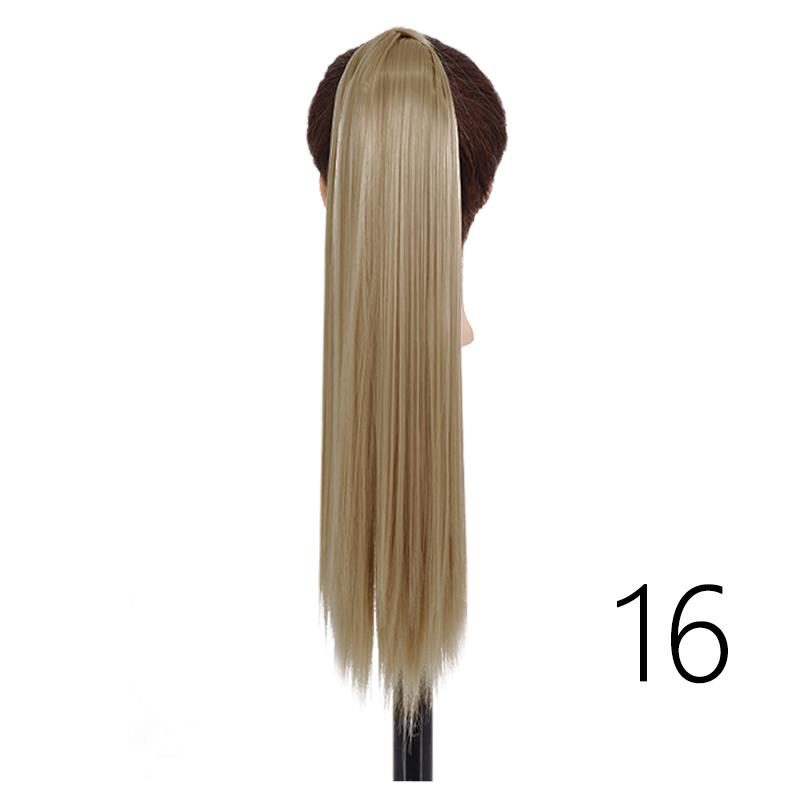 LISI HIAR Women Long Straight Ponytail Hair Wig Red Wine Blond Light Grey Black Synthetic Fiber Hair Extensions Party Time Daily Use