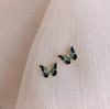 925 Silver Needle Earrings: French Oil Painting Style, Lively Butterfly Design, Korean Simple Elegance