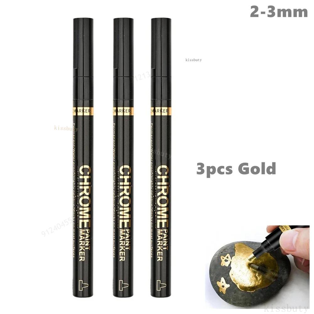 3/2/1pcs Mirror Marker Pen 2mm DIY Reflective Paint Pens Mirror Markers Chrome Gold SILVER Marker Car Styling Art Craftwor