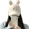 Плюшевая бейсболка с кроличьими ушками для девочек-подростков, осенне-зимняя бейсболка из берберского флиса, модная кепка с козырьком для женщин
