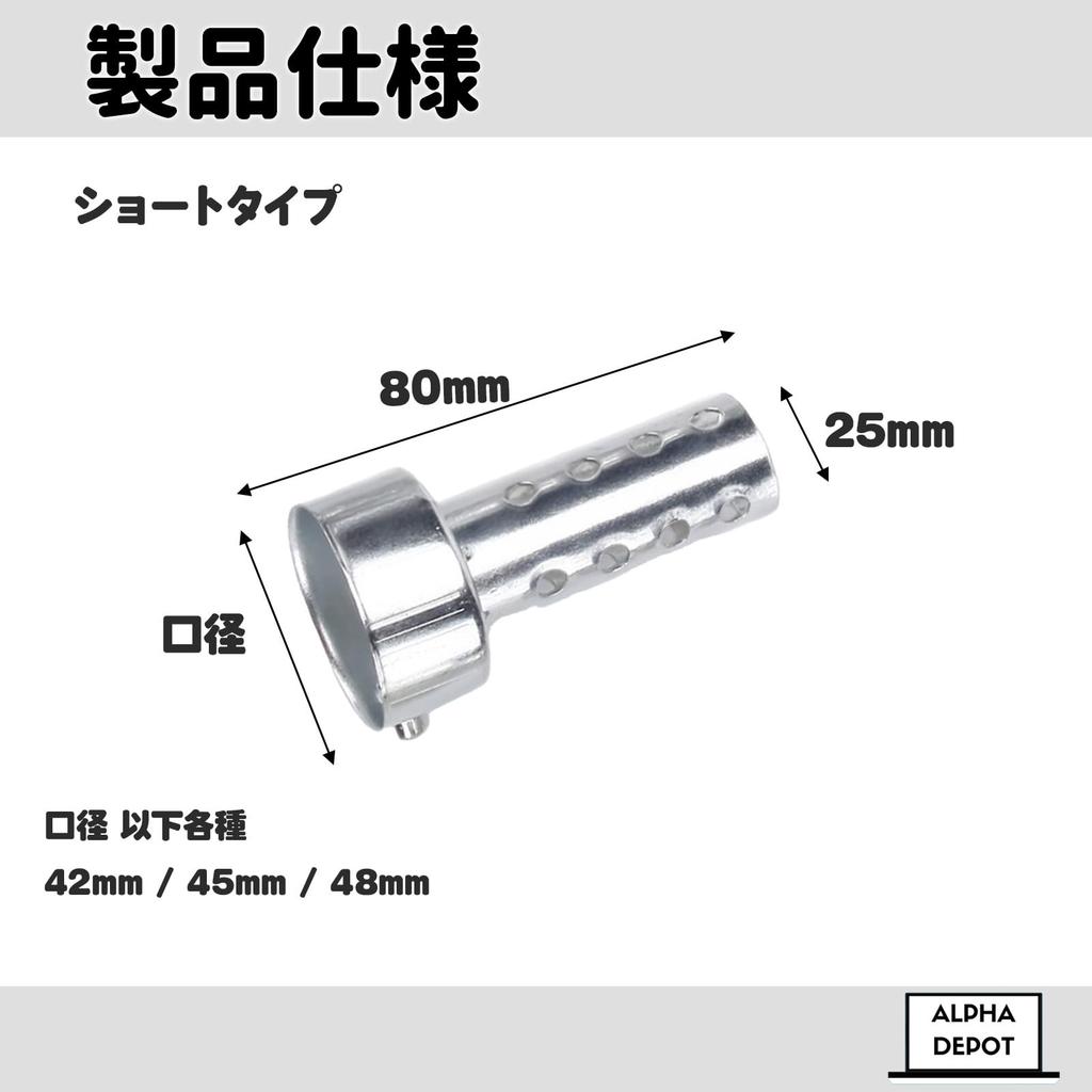 Alpha Depot Inner Silencer Inner Baffle General Purpose Silencer Motorcycle Muffler (Short, 1.9 inches (48 mm) x 2 Pieces