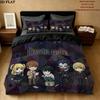 Death Note Pattern Bedding Quilt Set Quilt Cover Pillowcase Home Birthday Gift(1 * duvet cover + 2 * pillowcase, without core)