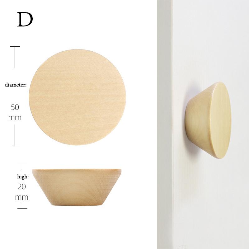 Round Wooden Handle Pulls Solid Wood Cabinet Drawer Knobs Single Hole Furniture Handle With Screw Wardrobe Home Decoration