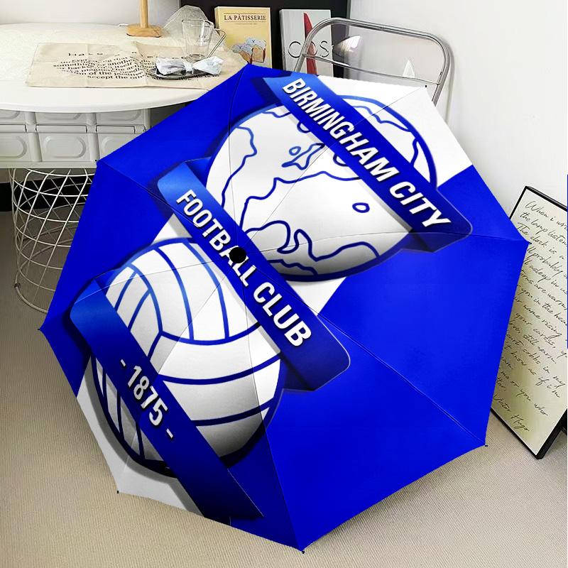 1PC Birming-ham Football Club Printed Umbrella Folding umbrella, automatic umbrella 8-Frame for Travel, camping Fan gifts Christmas Gifts