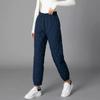 Wide Leg Cotton Pants, Women's Thick Warm Pants, Plus Size Casual Straight Leg Pants, High Waisted Down Cotton Pants for Outerwear
