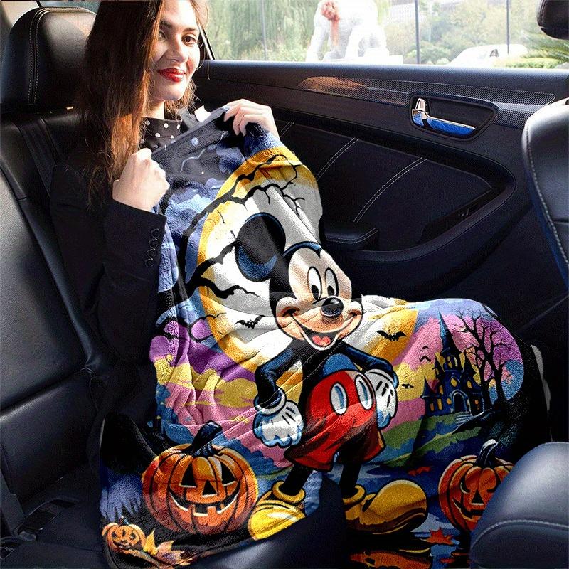 1pc Mickey Halloween Printing Blanket - Soft, All-Season Throw for Office Blanket, | Personalized Gift with Adorable Cartoon Design
