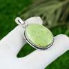 925 Sterling Silver Serpentine Stone Birthday Bezel Artisan Boho Pendant Jewelry
