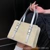 2025 New Portable Woven Tote Bag Summer Vacation Style Large Capacity Straw Bag Fashion Wide Shoulder Strap Messenger Bag