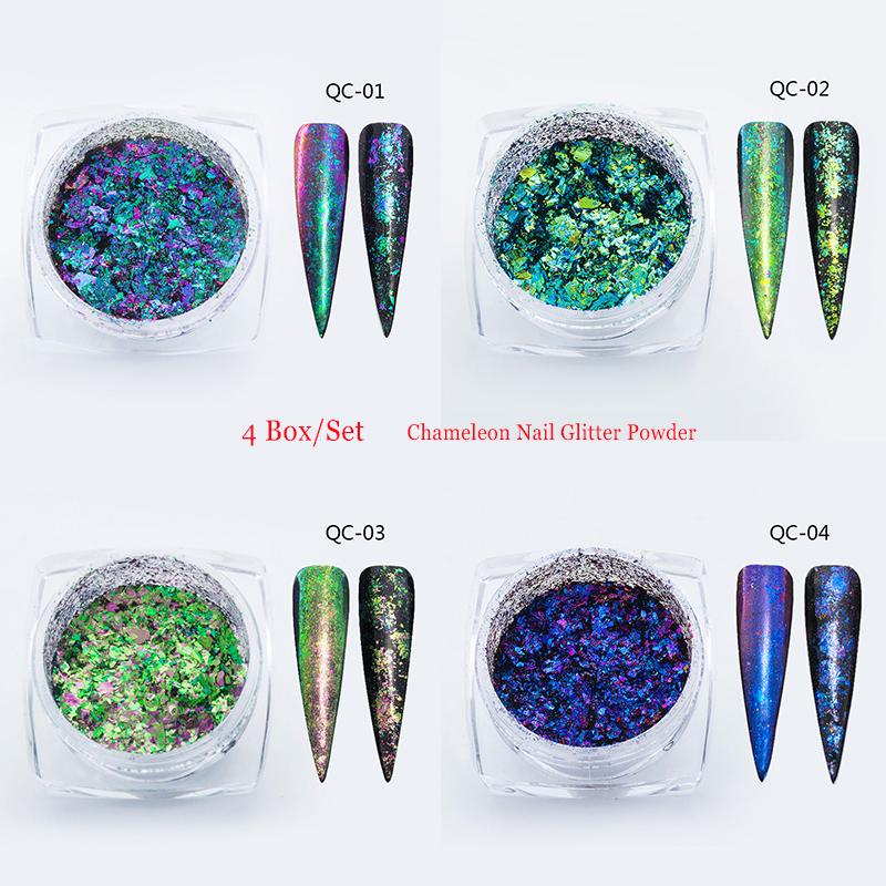 Mtssii Holographic Chemeleon Mirror Glitter Powder Irregular Flakes Paillettes Sequin Nail Art Decor