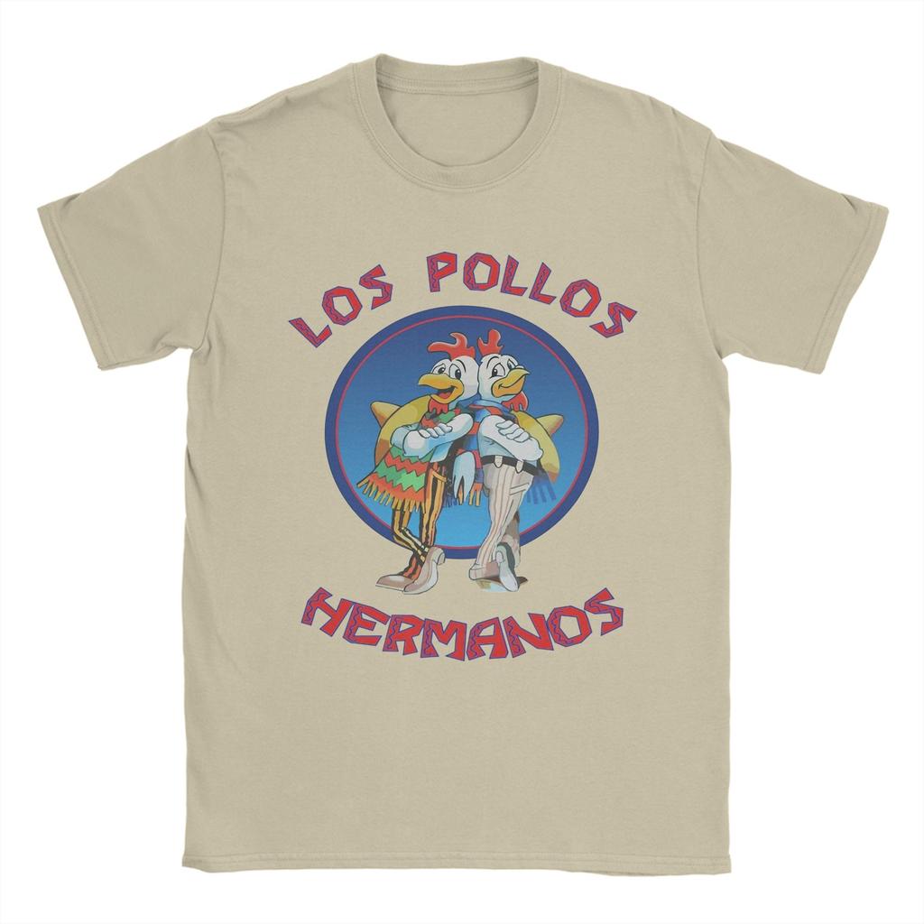 Los Pollos Hermanos Мужские Футболки Во все тяжкие Юмористические Футболки С коротким рукавом Круглый вырез Футболки 100% Хлопок Уникальные Топы