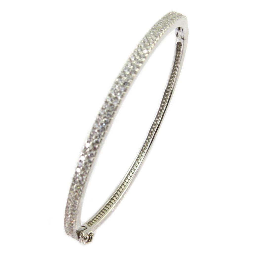 Les Trésors De Lily [P2396] - Серебряный браслет «Rivière de Diamants», белый (родиевое покрытие) - 60 мм 3 мм