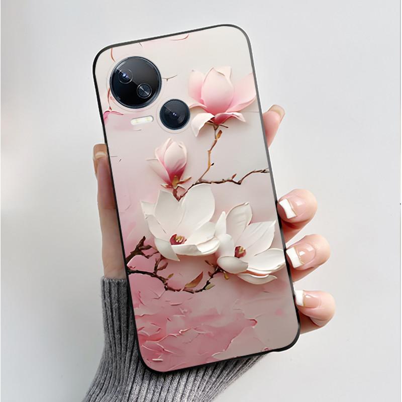 Чехол для Tecno Spark 10 5G KI8 Роскошная Мода Цветы Бабочка Черный Мягкий ТПУ Силиконовый Чехол для Корпуса Телефона Tecno Spark10 5G