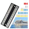 BusBar 100A 5 Circuit Dual Bus Bar Terminal Block Power Distribution Block 12V 24V 32V 48V DC For Car RV Truck Yacht Ship