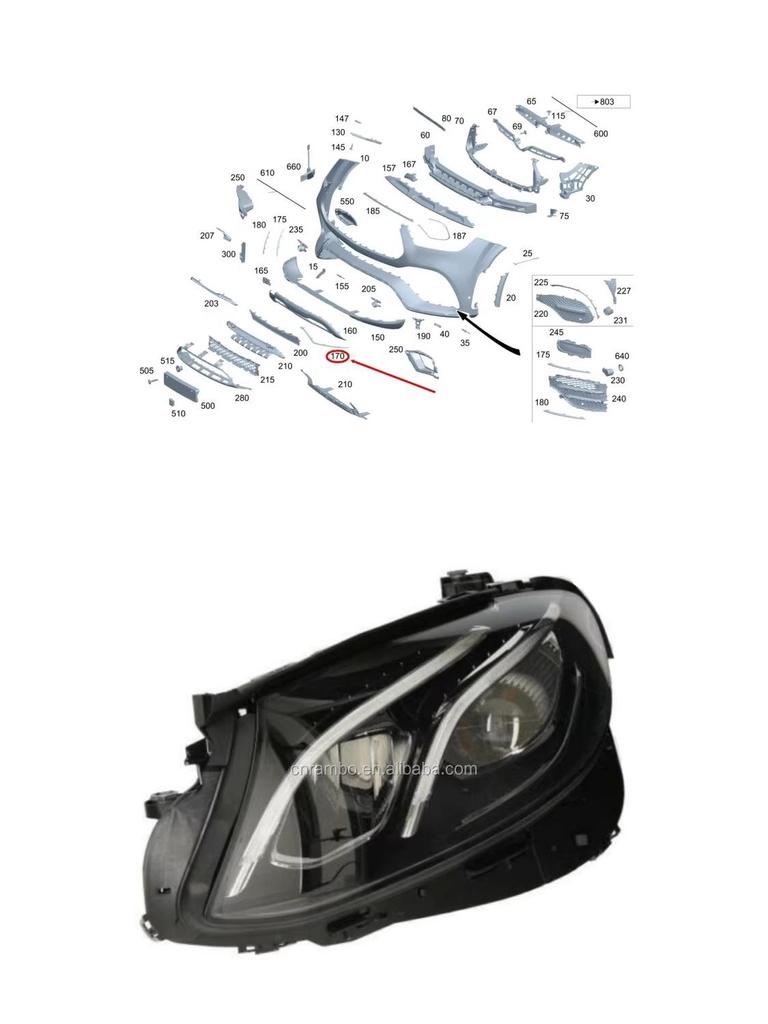 Front Bumper Trim for Mercedes-Benz W167 (2020-2025)