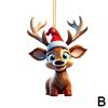 2D Acrylic Cartoon Fawn Christmas Tree Pendant Christmas Cute Christmas Easter Fawn Cartoon Decorations Hat Print Z8U6
