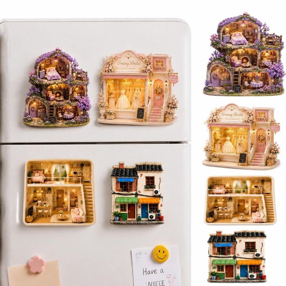 Simulation Refrigerator Magnet Cute Home Theme 3D Refrigerator Stickers Refrigerator Decoration
