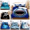 3D Shark Bedding Set Marine Animal Down Duvet Cover 2/3 Pieces Boys Teens Room Quilt Cover Luxury Soft Quick Drying Bed Cover