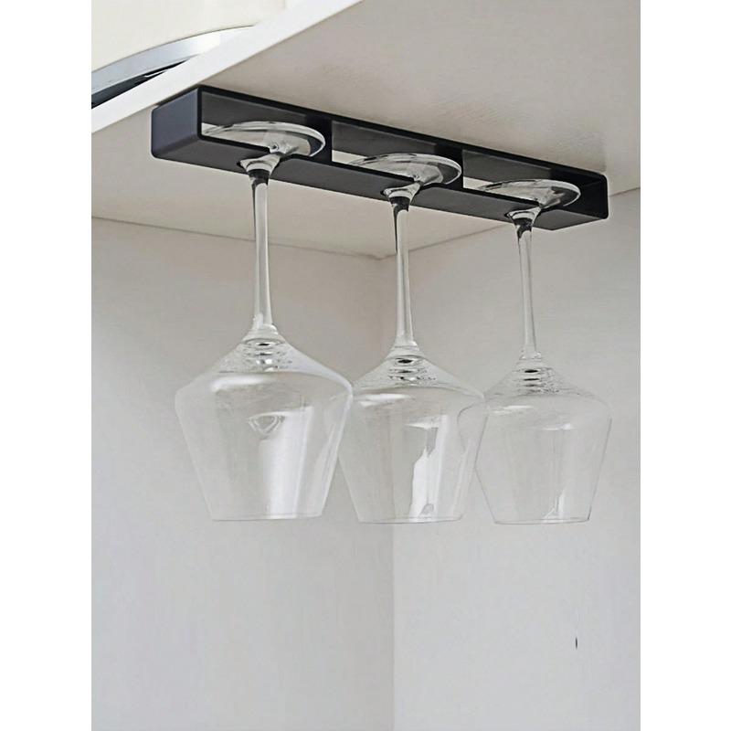 1pc Household Heat Resistant Practical Display Glass Cup Hanging Type No-Drilling Glass Cup Extra Thick Holder Home