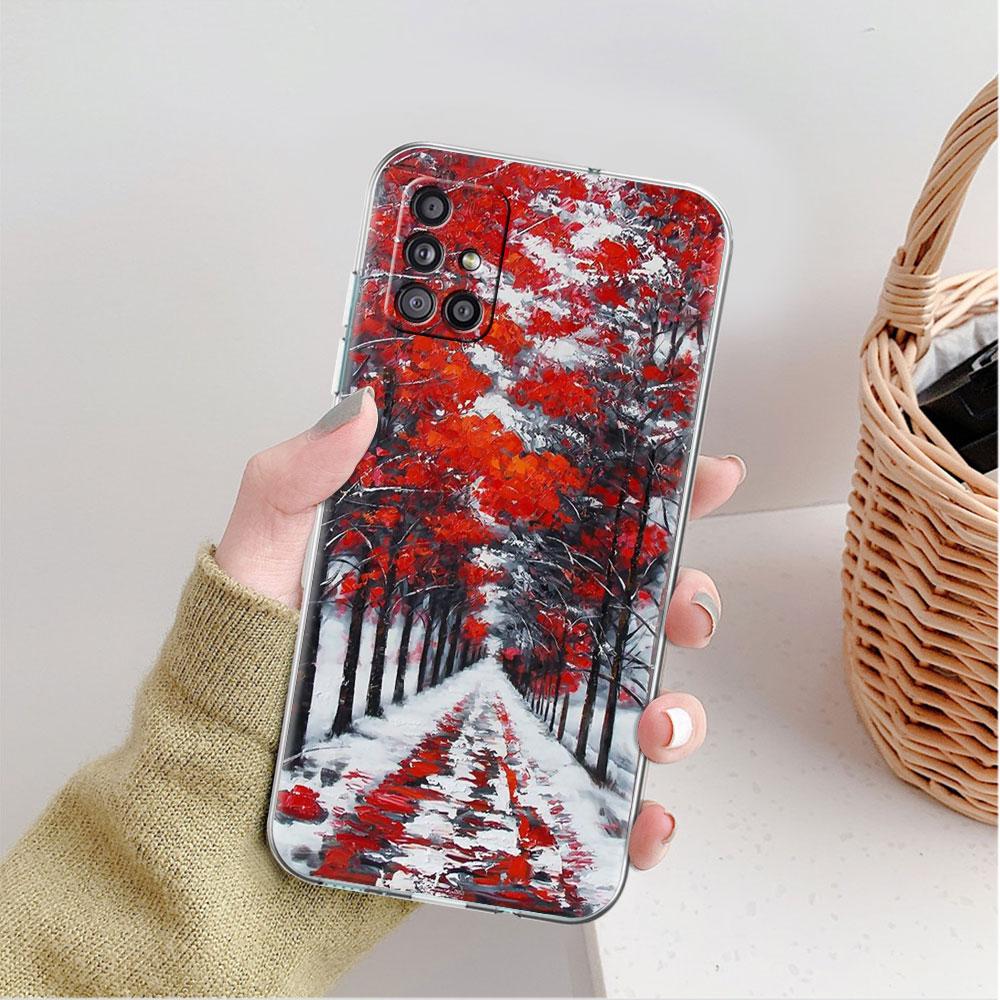 Прозрачный чехол для Samsung Galaxy A52 A12 A51 A32 A21s A71 A32 A22 50 A70 A31 A72 5G, чехол для телефона, зимний жесткий жесткий чехол в Нью-Йорке