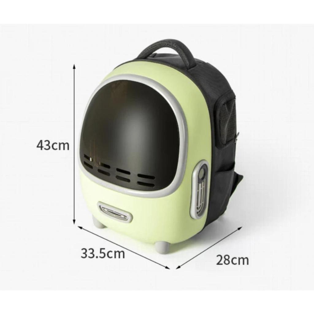 LOVE YOU PET Cat Carrier, Portable Space Capsule Backpack, Pet Bag, Large Breathable Cat Supplies, Green, for 7.5kg Cats