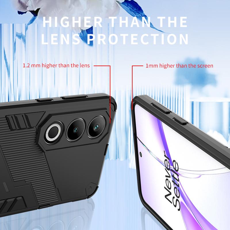 Для OnePlus Ace 3 3V 2 2V Pro Punk Armor противоударный бампер прочный прорезиненный ПК подставка держатель чехол чехол