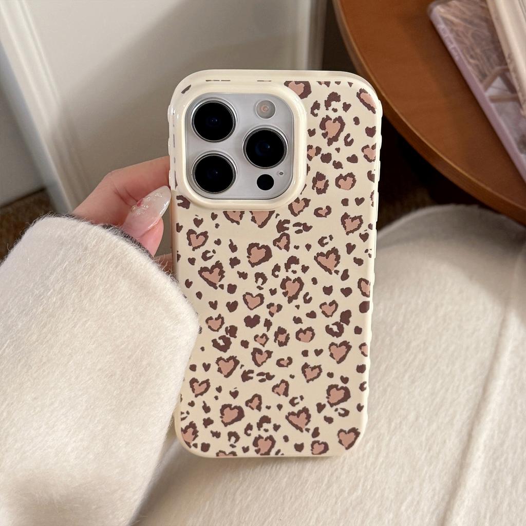 Vintage heart leopard print suitable for Apple devices17Phone case iphone16All Inclusive15promax Personality13Soft