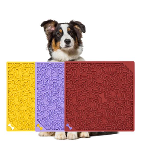 Коврик для медленного кормления собак, силиконовая подушка для лизания с присоской, коврик-головоломка с кормом для домашних животных, коврик для медленного кормления собак и кошек