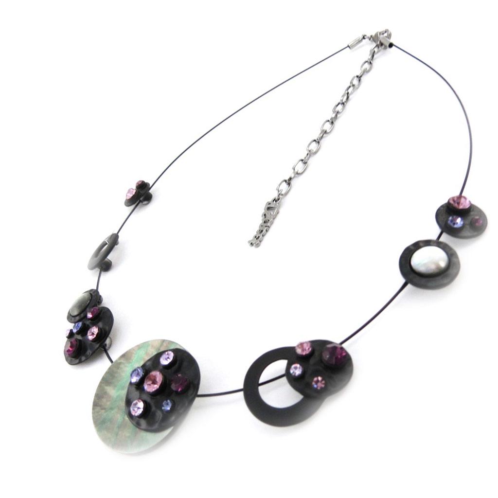 Les Trésors De Lily [J0474] — Дизайнерское колье «Mélusine» фиолетово-черный