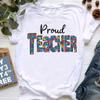 Watercolor Proud Teacher Herolife Print T-Shirt Women Super Mom Tshirt Femme Mother's Day Gift T Shirt Female Harajuku Shirt