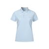 Li Ning Logo Sweat-Absorbing Breathable Pullover Polo Shirt Women Tops Sky-Blue APLU072-3
