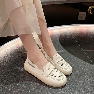 Модная летняя дышащая женская обувь с перфорацией, женские лоферы без застежки, по скидке 2025, промоакция по низкой цене, стильная обувь