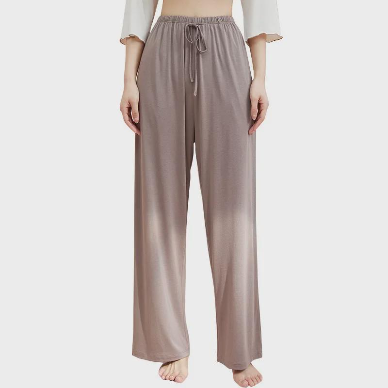 Женские летние свободные пижамные брюки из модала с широкими штанинами — дышащие и удобные для использования на открытом воздухе домашние брюки из ледяного шелка.