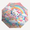 1pc Hello Kitty Clouds Automatic Opening Folding Umbrella - Portable 3-Fold Design with Iron Frame, Perfect for Outdoor Use, Festive Gifts, Fans, Trav