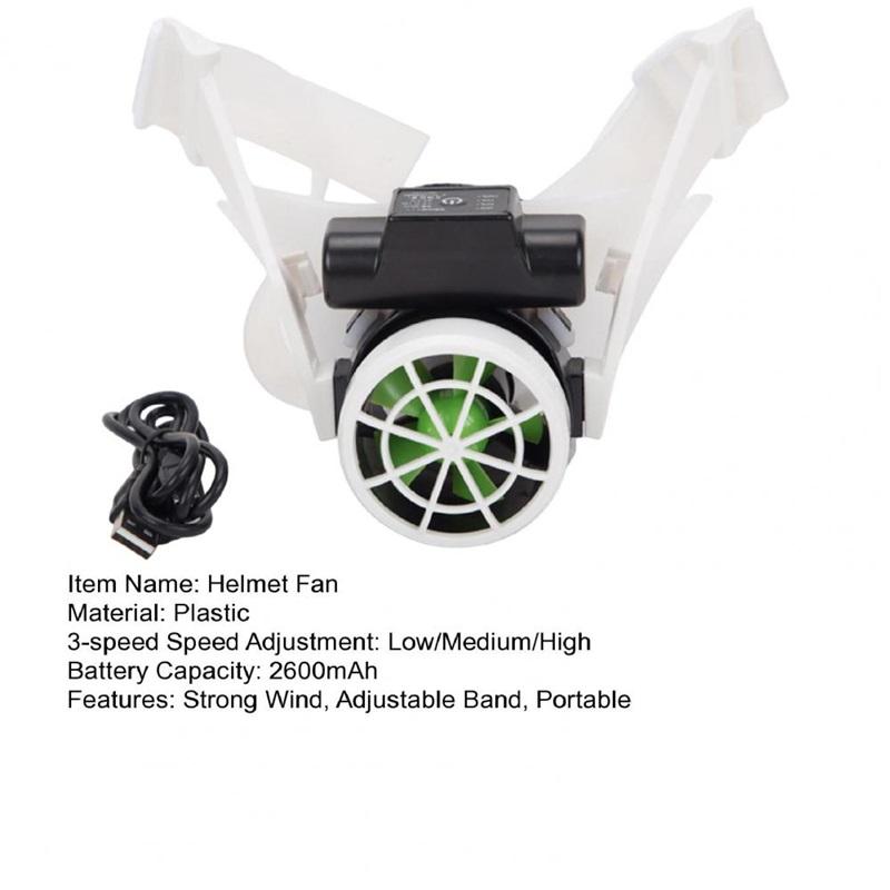 The helmet is equipped with an internal cooling fan, a helmet safety fan, strong wind force, adjustable wind belt, and a helmet fan.