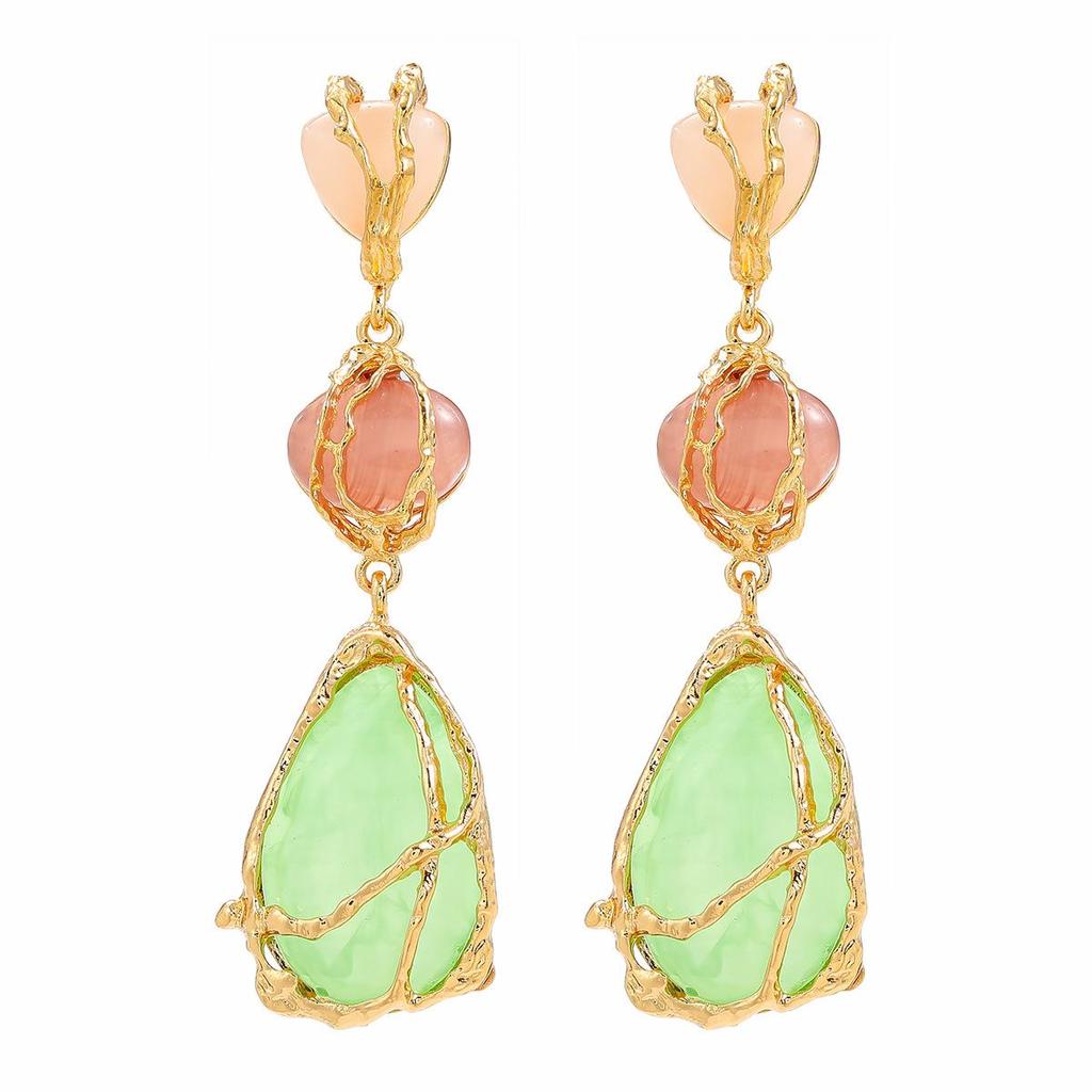 Pinkdudu Весенние серьги-подвески в стиле бохо, новые европейские американские серьги из сплава и многослойной смолы PD2174