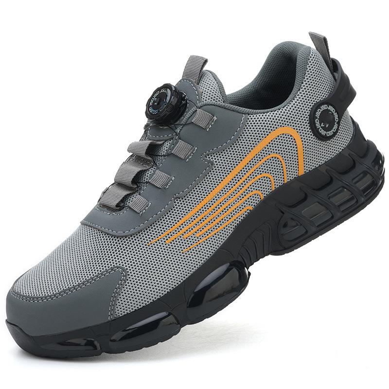 Мужская легкая защитная обувь со стальным подноском - Защита от ударов, Защита от проколов, Нескользящая, Износостойкая, Удобная рабочая обувь