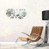 32Pcs Silver Mirror Decals Circle Home Background Decoration 3D Mirror Wall Sticker  Living Room